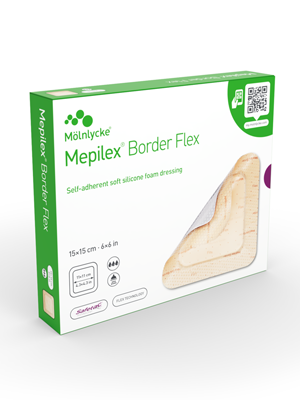 Mepilex Border Flex Self-Adherent Soft Silicone Foam Dressing 15 x 15cm