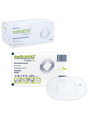 AsGUARD Clear+Film Island Waterproof Sterile Dressing 6 x 7cm
