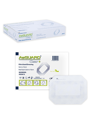 AsGUARD Clear+Film Island Waterproof Sterile Dressing 9 x 15cm