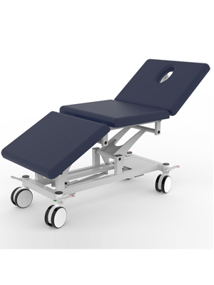 HiLo Elec Couch 3 Seg Navy Blue - Bariatric