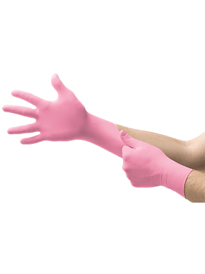 Ansell Micro-Touch NitraFree Powder & Latex Free Pink Nitrile Exam Glove Medium