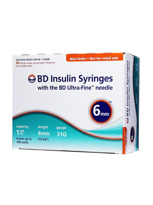 BD U/F Insulin Syr 1ml 31g 6mm B/P 100s