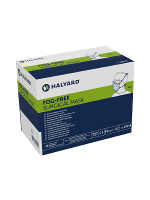 HALYARD* F/F Surg Mask, w/ Ties, Blue