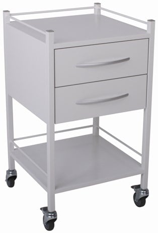 Milano Instrument/Dressing Trolley with 2 Drawers 500mmW x 500mmD x 900mmH