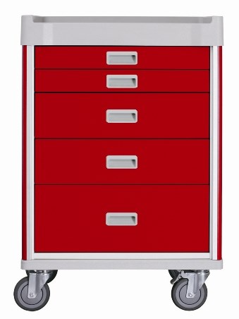 Milano Emergency/Crash Cart (red)