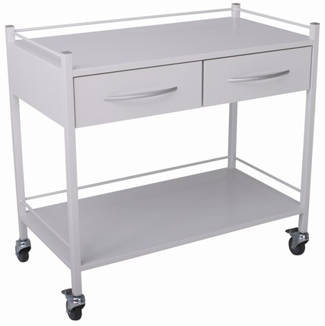 Milano Instrument/Dressing Trolley with 2 Drawers 1000mmW x 500mmD x 900mmH