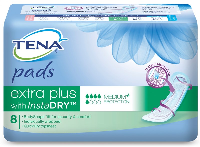 Tena Pads Extra With InstaDRY