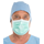 Fog-Free Surg Mask w/ Derma-Touch*Tape, Green