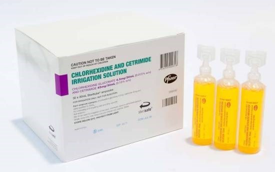 Pfizer Chlorhexidine and Cetrimide Irrigation Solution 30ml Steritube Ampoules