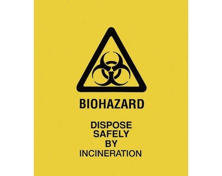 Biohazard Plastic Bag Yellow 36cm x 71cm