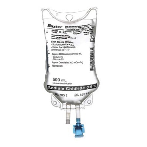 Sodium Chloride 0.9% IV Solution 500ml (Baxter)