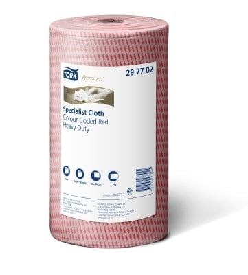 Tork Red Long Lasting Cleaning Cloth (Ct4)