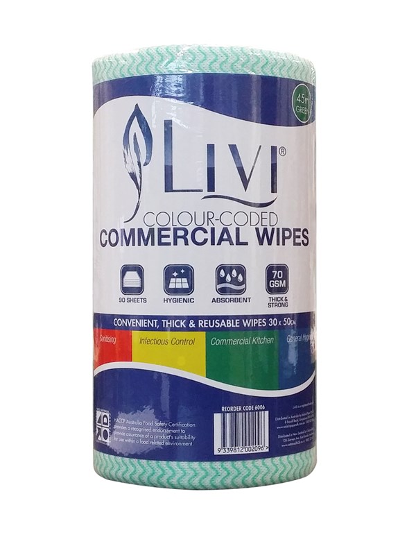 Livi Commercial Wipes Green – Ctn/4