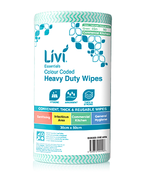 Livi Commercial Wipes Green – Ctn/4