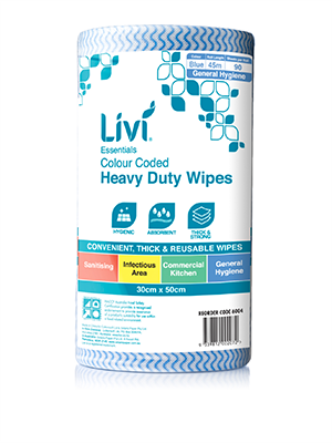 Livi Commercial Wipes Blue – Ctn/4