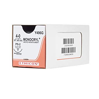 Ethicon Suture Monocryl 4/0 PS-2 45cm