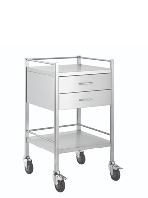 Trolley Stainless Steel 2 Drawer 500x500x900