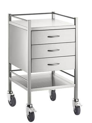 Trolley Stainless Steel 3 Drawer 500x500x900