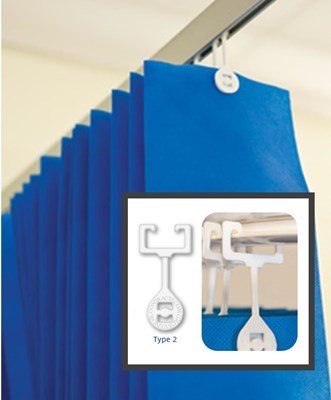 Cubicle Curtain Blue 1 Hook XL