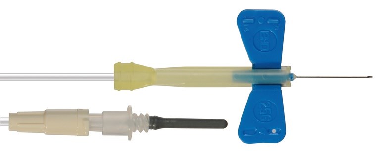 BD Vacutainer Safety-Lok Blood Collection Set 25g x .75'', 7'' Tubing with Luer adapter (royal blue)