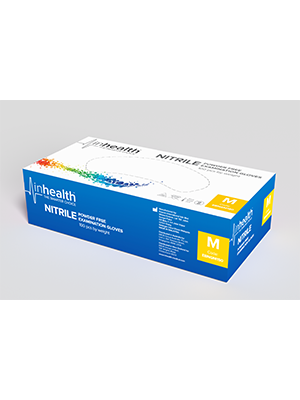 Inhealth Nitrile Powder Free Exam Glove - Medium