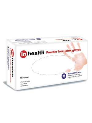 inhealth Latex Powder Free Exam Glove - Medium