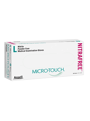 Ansell Micro-Touch NitraFree Powder & Latex Free Pink Nitrile Exam Glove Large
