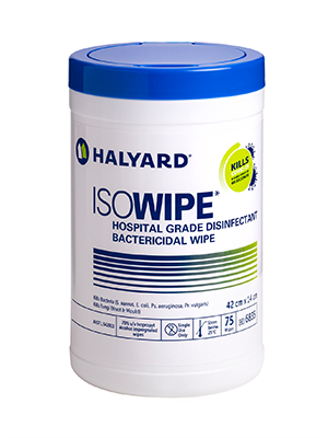 ISOWIPE* Bactericidal Wipes Canister, 75's