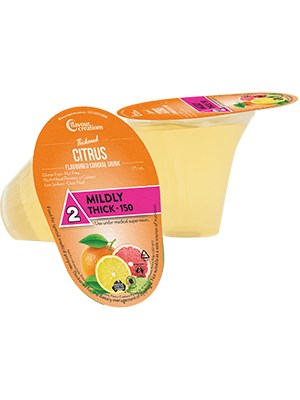 Flavour Creations Citrus Flavoured Cordial Thickened Drink 175mL Level 2 Mildly Thick - 24 Pack