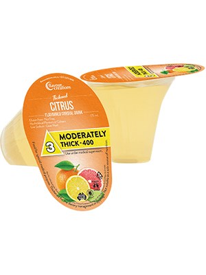 Flavour Creations Citrus Flavoured Cordial Thickened Drink 175mL Level 3 Moderately Thick - 24 Pack