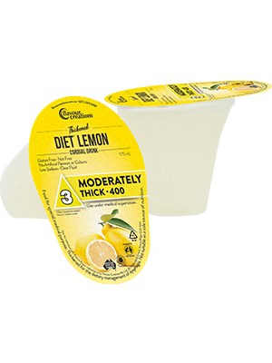 Flavour Creations Diet Lemon Cordial Thickened Drink 175mL Level 3 Moderately Thick - 24 Pack