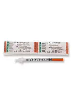 BD Ultra-Fine II Insulin Syringe 1ml, 29g (0.33mm) x 12.7mm