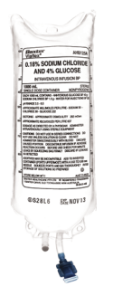 Sodium Chloride 0.18% and 4% Glucose IV Solution 1 Litre (Baxter)