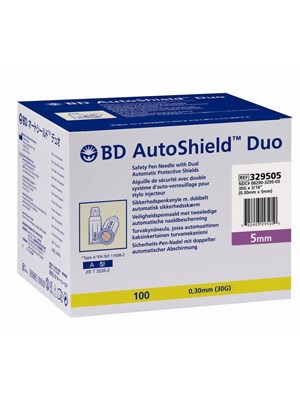 BD AutoShield Duo - 0.30mm (30G) X 5mm Safety