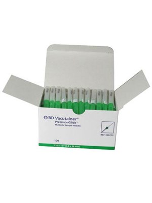 BD Vacutainer Blood Collection PrecisionGlide Needle 21g x 1.5'' (green)