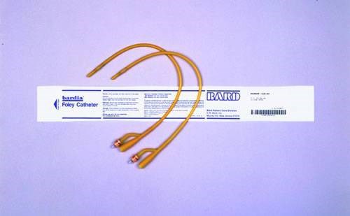Bardia Silicone Elastomer Latex 2 way Foley Catheter 16fg 10cc