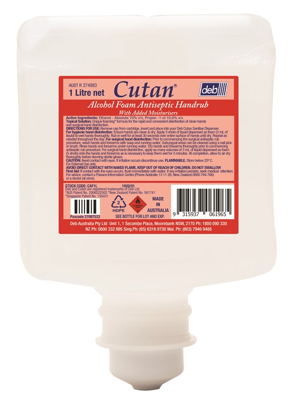 Cutan Alcohol Optidose Foam 1L