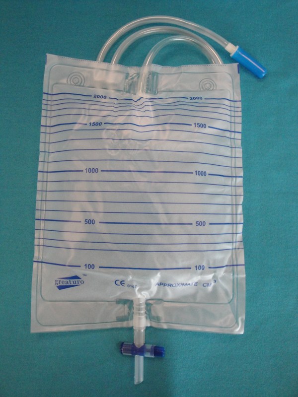 Urine Night Bag 2 Litre with T-Tap & 100cm Tube