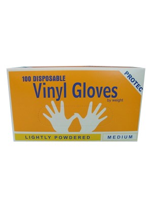 Exam Glove Vinyl Pwd Med