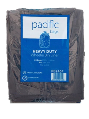 Rubbish Bag Black 240L Pk 25