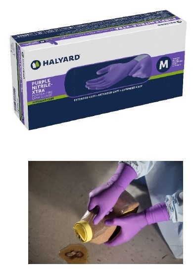 Purple Nitrile-Xtra* High Risk Exam Gloves Small