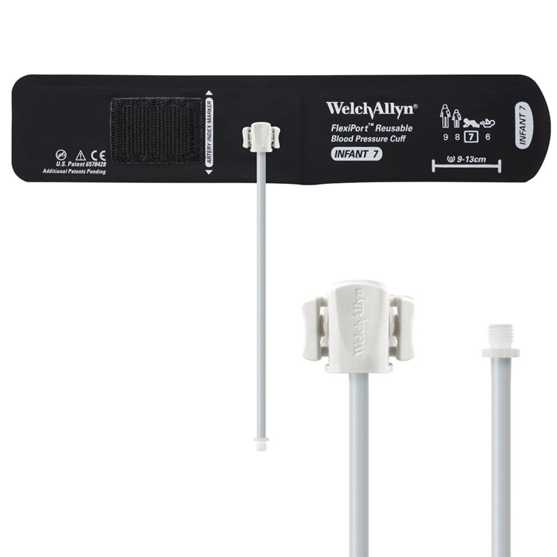 Welch Allyn FlexiPort Reusable Blood Pressure Cuff Infant with 1 tube & screw connector
