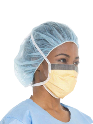 FLUIDSHIELD* L3 F/F Surg Mask, w/Visor, Orange